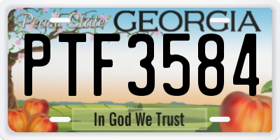 GA license plate PTF3584