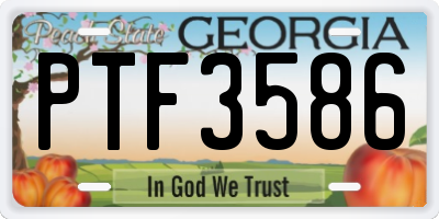 GA license plate PTF3586