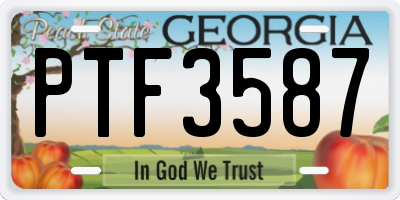 GA license plate PTF3587