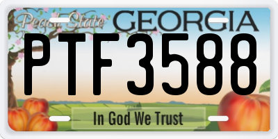 GA license plate PTF3588