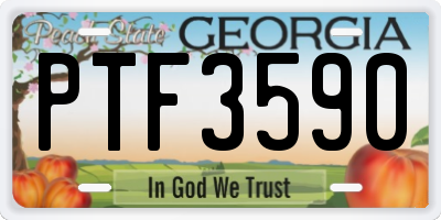 GA license plate PTF3590