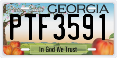 GA license plate PTF3591