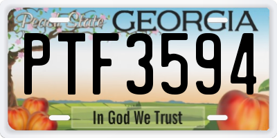 GA license plate PTF3594