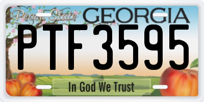 GA license plate PTF3595