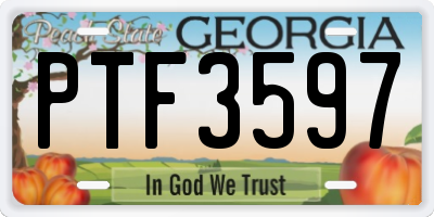 GA license plate PTF3597