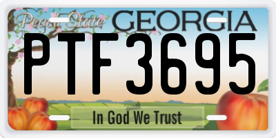 GA license plate PTF3695
