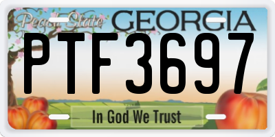 GA license plate PTF3697