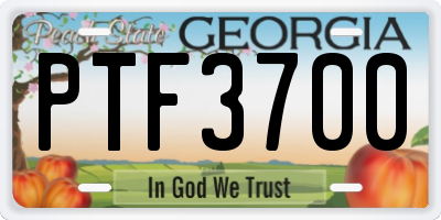 GA license plate PTF3700