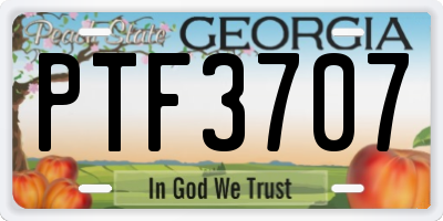 GA license plate PTF3707