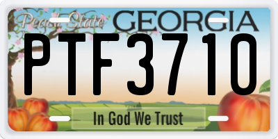 GA license plate PTF3710