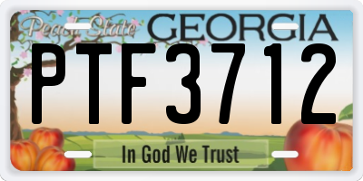 GA license plate PTF3712