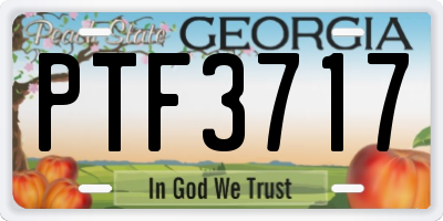GA license plate PTF3717