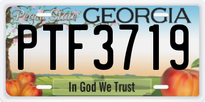 GA license plate PTF3719
