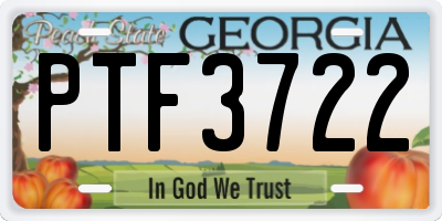 GA license plate PTF3722