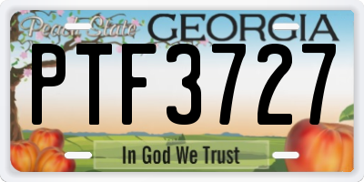 GA license plate PTF3727
