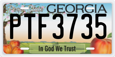GA license plate PTF3735