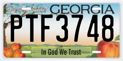 GA license plate PTF3748