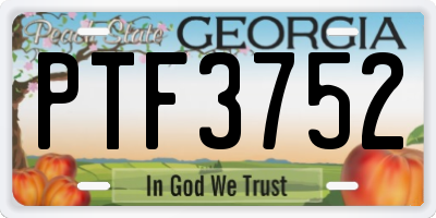 GA license plate PTF3752
