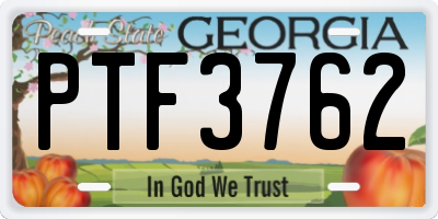 GA license plate PTF3762