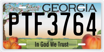 GA license plate PTF3764