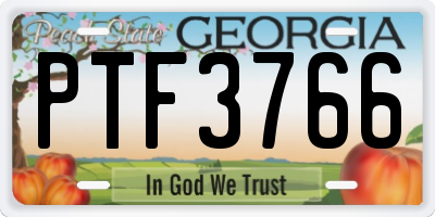 GA license plate PTF3766
