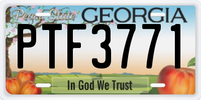 GA license plate PTF3771