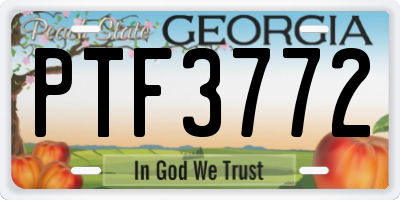 GA license plate PTF3772