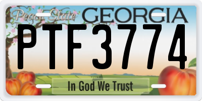 GA license plate PTF3774