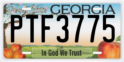 GA license plate PTF3775