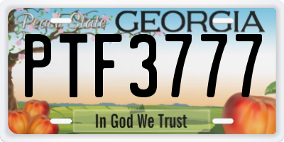 GA license plate PTF3777
