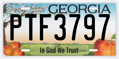 GA license plate PTF3797