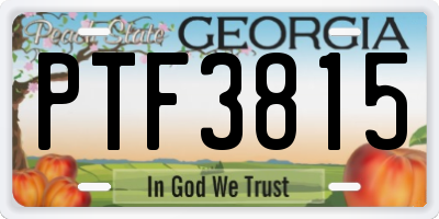 GA license plate PTF3815