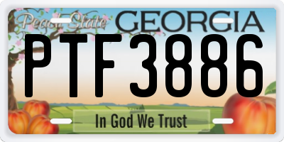GA license plate PTF3886