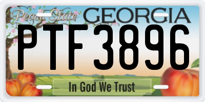 GA license plate PTF3896