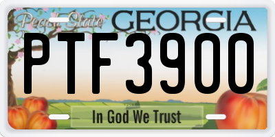 GA license plate PTF3900