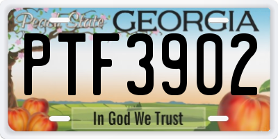 GA license plate PTF3902
