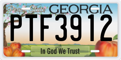 GA license plate PTF3912