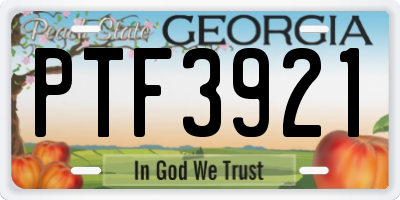 GA license plate PTF3921