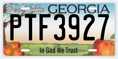 GA license plate PTF3927