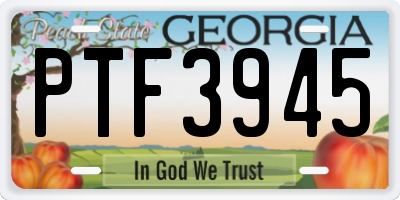 GA license plate PTF3945