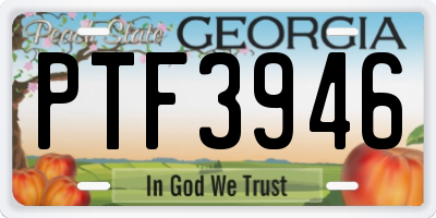 GA license plate PTF3946