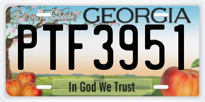 GA license plate PTF3951