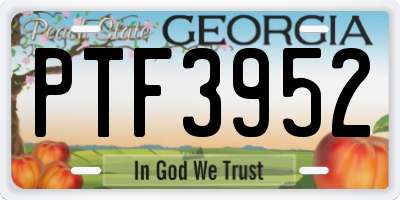 GA license plate PTF3952