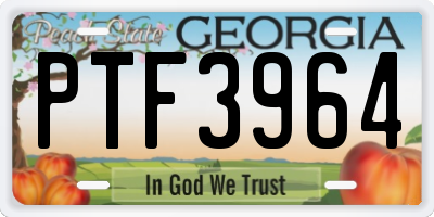 GA license plate PTF3964