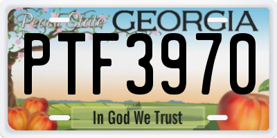 GA license plate PTF3970