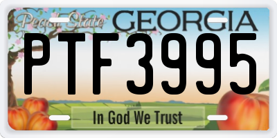 GA license plate PTF3995