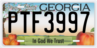 GA license plate PTF3997