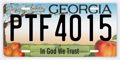 GA license plate PTF4015