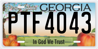 GA license plate PTF4043