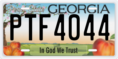 GA license plate PTF4044